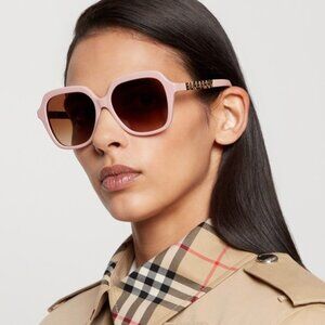 SALE! NEW Burberry BE4389 406113 Pink Brown Oversized Square Women Sunglasse